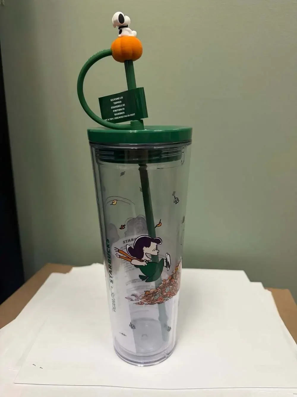 Starbucks Peanuts Autumn Fun Plastic Cold Cup 24oz Size 24 oz
